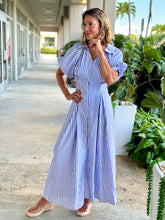 Load image into Gallery viewer, &quot;Pia&quot; Bubble Sleeve Button Down Maxi Dress
