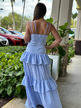 Load image into Gallery viewer, &quot;Bonnie&quot; Even Striped Ruffle Maxi Dress
