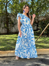 Load image into Gallery viewer, &quot;Azul&quot; One Shoulder Tropical Dress
