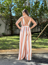 Load image into Gallery viewer, &quot;Ella&quot; Satin Striped Wide Leg Jumpsuit
