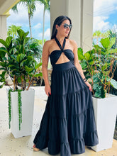 Load image into Gallery viewer, &quot;Mar De Lua&quot; Solid Black  Sleeveless Dress
