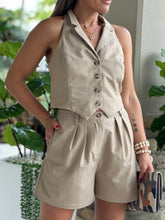 Load image into Gallery viewer, &quot;Maggie&quot; Halter Smocked Vest And High Waisted Shorts
