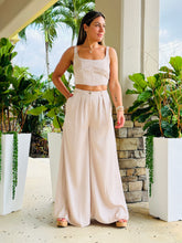 Load image into Gallery viewer, &quot;Ivy&quot; Sleeveless Corset Crop Top &amp;High Waisted Long Pants Set
