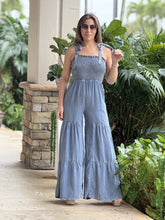 Load image into Gallery viewer, &quot;Victoria&quot; Sleeveless Denim Wide leg Jumpsuit
