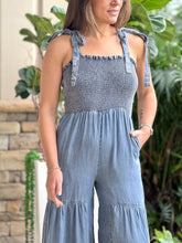 Load image into Gallery viewer, &quot;Victoria&quot; Sleeveless Denim Wide leg Jumpsuit
