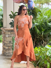 Load image into Gallery viewer, &quot;Violet&quot; Embroidery One Shoulder Top And Matching Maxi Skirt
