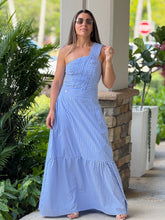 Load image into Gallery viewer, &quot;BLESS ME&quot; One Shoulder Striped Pattern Maxi Dress
