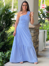 Load image into Gallery viewer, &quot;BLESS ME&quot; One Shoulder Striped Pattern Maxi Dress
