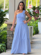 Load image into Gallery viewer, &quot;BLESS ME&quot; One Shoulder Striped Pattern Maxi Dress
