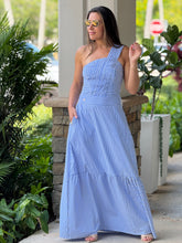 Load image into Gallery viewer, &quot;BLESS ME&quot; One Shoulder Striped Pattern Maxi Dress
