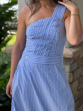 Load image into Gallery viewer, &quot;BLESS ME&quot; One Shoulder Striped Pattern Maxi Dress
