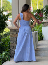 Load image into Gallery viewer, &quot;BLESS ME&quot; One Shoulder Striped Pattern Maxi Dress
