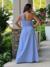 Load image into Gallery viewer, &quot;BLESS ME&quot; One Shoulder Striped Pattern Maxi Dress
