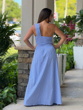 Load image into Gallery viewer, &quot;BLESS ME&quot; One Shoulder Striped Pattern Maxi Dress
