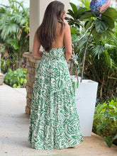 Load image into Gallery viewer, &quot;Gianna&quot; Women Woven Damask Print Sleeveless Halter Button-Down Maxi Dress
