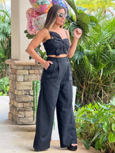 Load image into Gallery viewer, &quot;Mia&quot; Flower Detail Crop Top And Matching Pants Set
