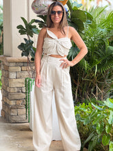 Load image into Gallery viewer, &quot;Mia&quot; Flower Detail Crop Top And Matching Pants Set

