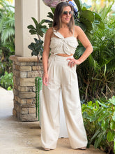 Load image into Gallery viewer, &quot;Mia&quot; Flower Detail Crop Top And Matching Pants Set
