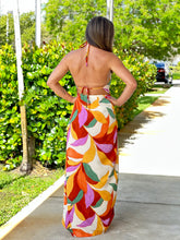 Load image into Gallery viewer, &quot;Kate&quot; Printed Open Back Halter Dress
