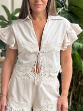 Load image into Gallery viewer, &quot;Riley&quot;  Ruffle Short Sleeve Crop Top And Matching Ruffles Shorts Set

