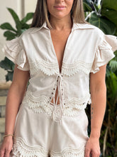 Load image into Gallery viewer, &quot;Riley&quot;  Ruffle Short Sleeve Crop Top And Matching Ruffles Shorts Set
