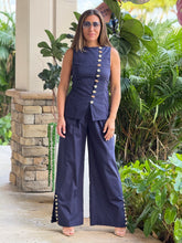 Load image into Gallery viewer, &quot;Amelia&quot; Multi Accent Button Detailed Straight Leg Trousers And Vest Set

