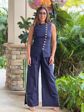 Load image into Gallery viewer, &quot;Amelia&quot; Multi Accent Button Detailed Straight Leg Trousers And Vest Set

