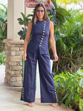 Load image into Gallery viewer, &quot;Amelia&quot; Multi Accent Button Detailed Straight Leg Trousers And Vest Set
