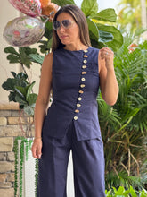 Load image into Gallery viewer, &quot;Amelia&quot; Multi Accent Button Detailed Straight Leg Trousers And Vest Set

