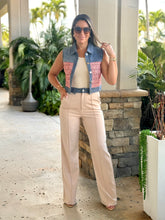 Load image into Gallery viewer, &quot;Lauren&quot; Denim Mixed Fabric Vest And Pants Set
