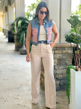 Load image into Gallery viewer, &quot;Lauren&quot; Denim Mixed Fabric Vest And Pants Set
