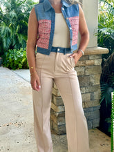 Load image into Gallery viewer, &quot;Lauren&quot; Denim Mixed Fabric Vest And Pants Set
