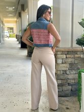 Load image into Gallery viewer, &quot;Lauren&quot; Denim Mixed Fabric Vest And Pants Set
