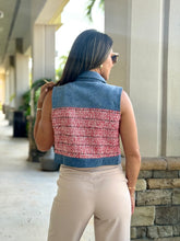 Load image into Gallery viewer, &quot;Lauren&quot; Denim Mixed Fabric Vest And Pants Set
