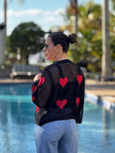 Load image into Gallery viewer, Aura&quot; Mesh Long Sleeve Heart Shape Sweater
