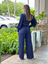 Load image into Gallery viewer, &quot;Lilian&quot; Solid Color Long Sleeve Crop Top And Matching Pants Set
