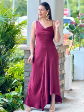 Load image into Gallery viewer, &quot;Angie&quot; Asymmetrical Wrinkled-effect Maxi Dress
