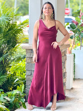 Load image into Gallery viewer, &quot;Angie&quot; Asymmetrical Wrinkled-effect Maxi Dress
