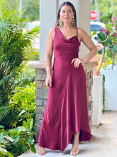 Load image into Gallery viewer, &quot;Angie&quot; Asymmetrical Wrinkled-effect Maxi Dress
