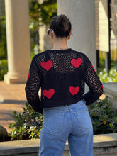 Load image into Gallery viewer, Aura&quot; Mesh Long Sleeve Heart Shape Sweater
