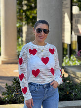 Load image into Gallery viewer, Aura&quot; Mesh Long Sleeve Heart Shape Sweater
