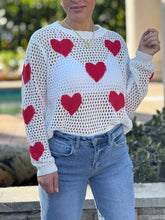 Load image into Gallery viewer, Aura&quot; Mesh Long Sleeve Heart Shape Sweater
