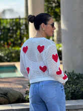 Load image into Gallery viewer, Aura&quot; Mesh Long Sleeve Heart Shape Sweater
