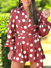 Load image into Gallery viewer, &quot;Erin&quot; Long Sleeve Polka Dot Romper
