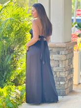 Load image into Gallery viewer, &quot;Vittoria&quot; Satin Strapless Jumpsuit With Sequins In The Front
