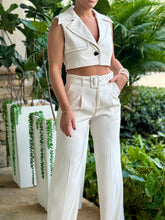 Load image into Gallery viewer, &quot;Luna&quot; Crop Sleeveless Vest And Belted High Waisted Pants Set
