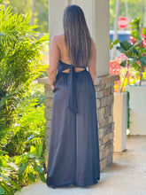 Load image into Gallery viewer, &quot;Vittoria&quot; Satin Strapless Jumpsuit With Sequins In The Front
