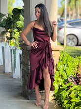 Load image into Gallery viewer, &quot;Renatta&quot; Satin Wrap Midi Dress
