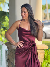 Load image into Gallery viewer, &quot;Renatta&quot; Satin Wrap Midi Dress
