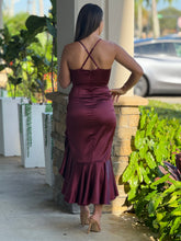 Load image into Gallery viewer, &quot;Renatta&quot; Satin Wrap Midi Dress
